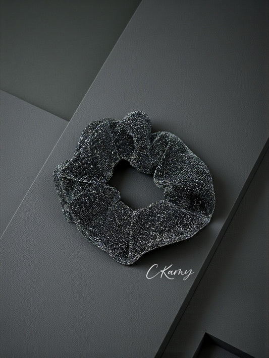 Chouchou brillant gris