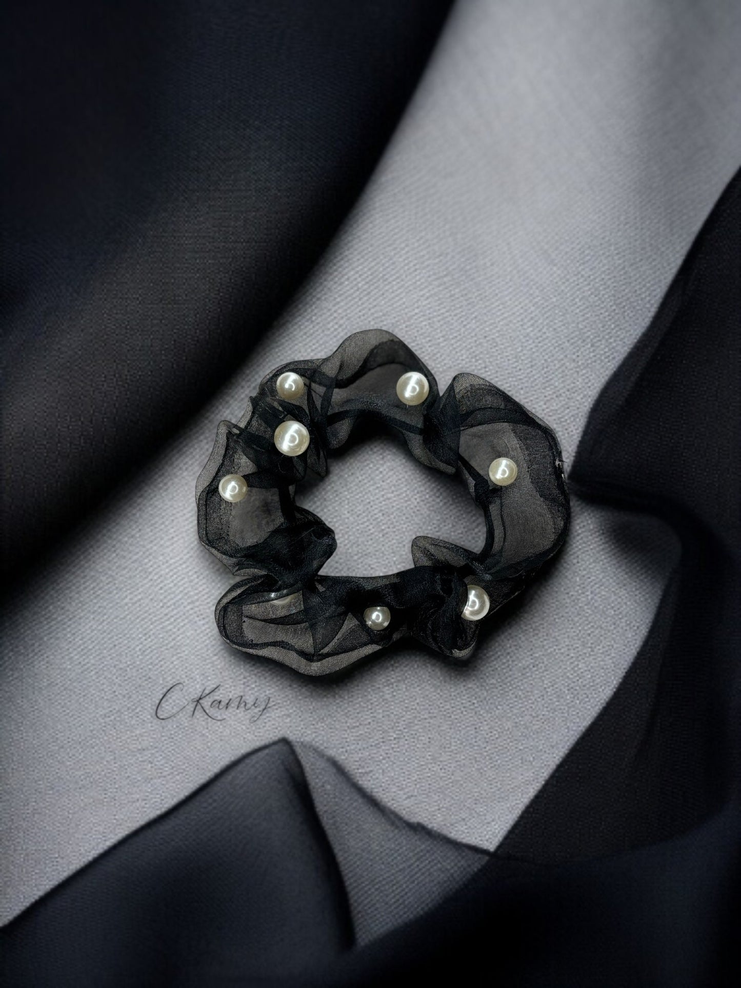 Chouchou perle noir 