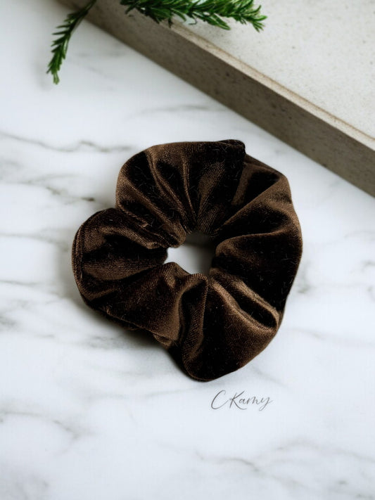 Chouchou velours marron