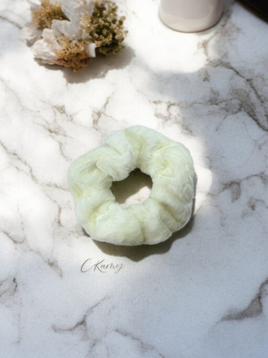Chouchou velours tout doux blanc