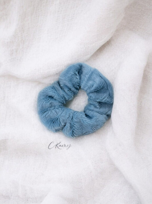 Chouchou velours tout doux bleu