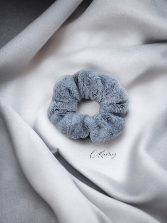 Chouchou velours tout doux gris