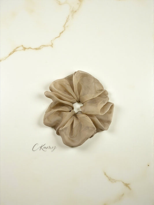 Chouchou voile beige