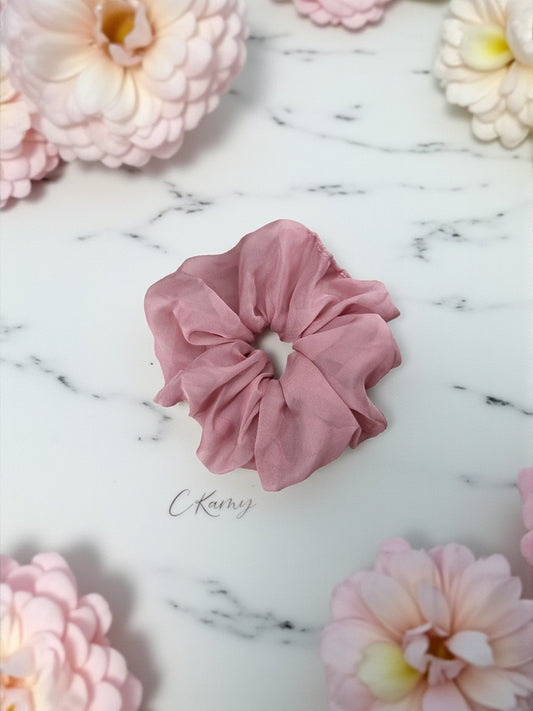 Chouchou voile rose 