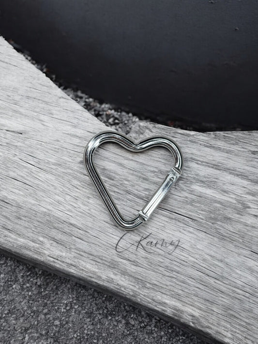 Mousqueton coeur argent