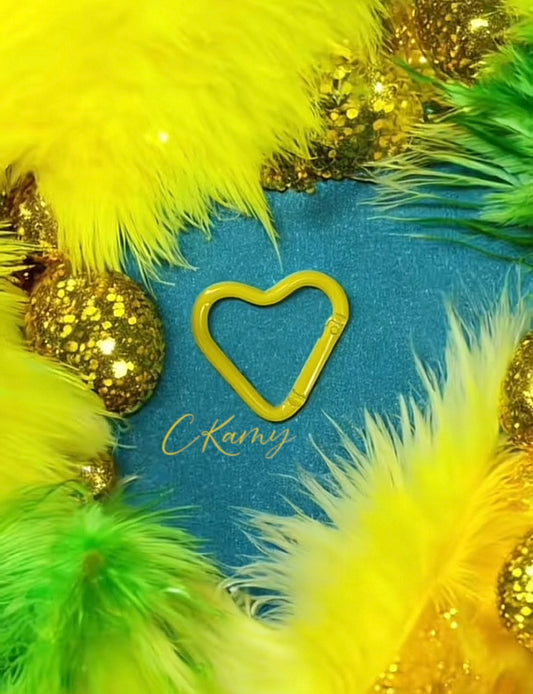Mousqueton coeur jaune