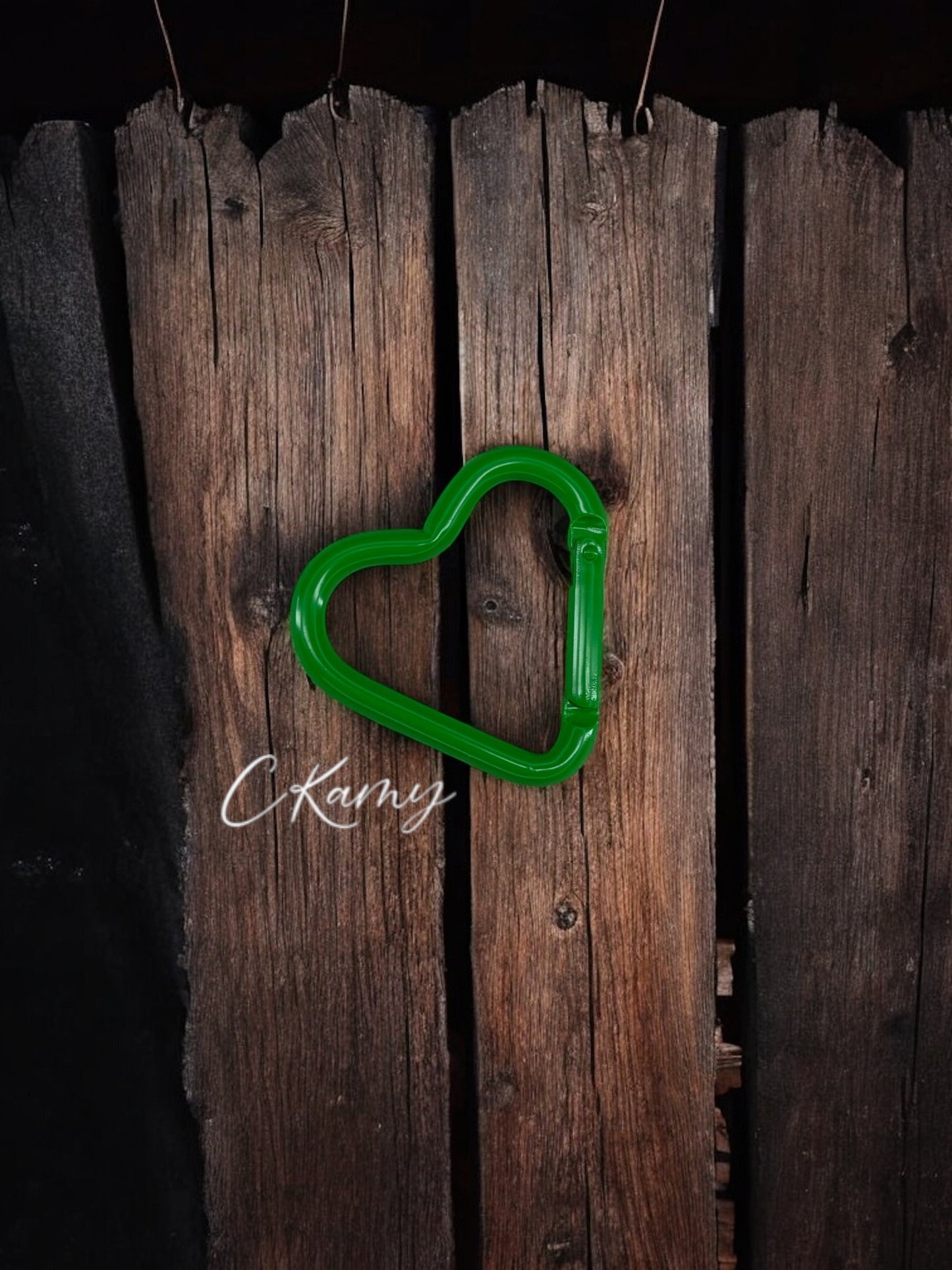 Mousqueton coeur vert foncé