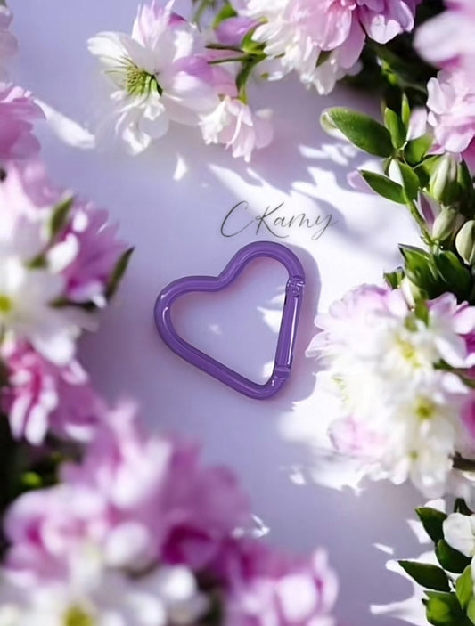 Mousqueton coeur violet