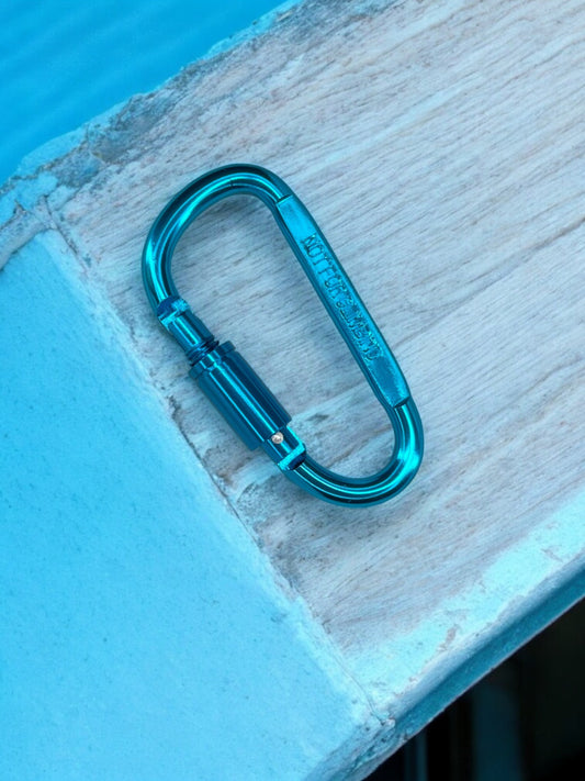 Mousqueton sécurité bleu clair