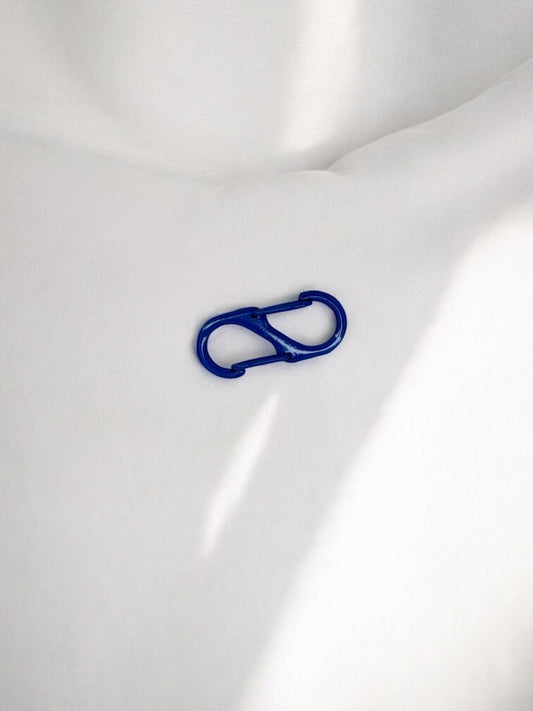 Petit mousqueton sécurité bleu foncé