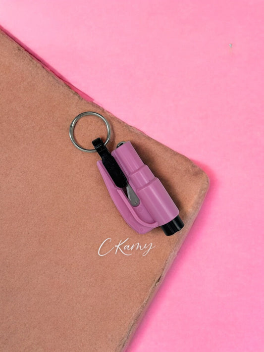 Porte clé brise vitre / coupe ceinture rose
