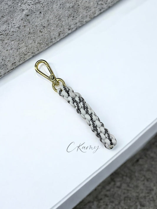 Porte clé corde blanc