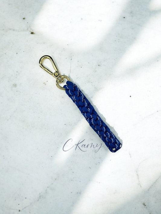 Porte clé corde bleu