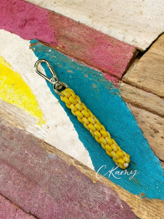Porte clé corde jaune