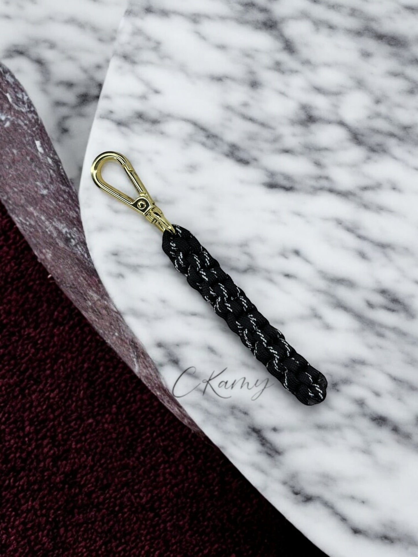 Porte clé corde noir