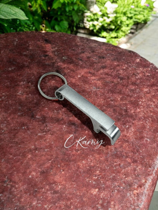 Porte clé décapsuleur argent