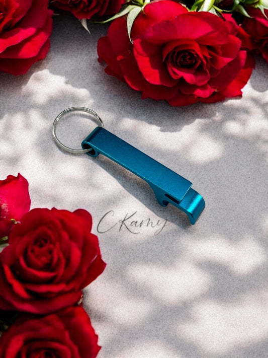 Porte clé décapsuleur bleu clair