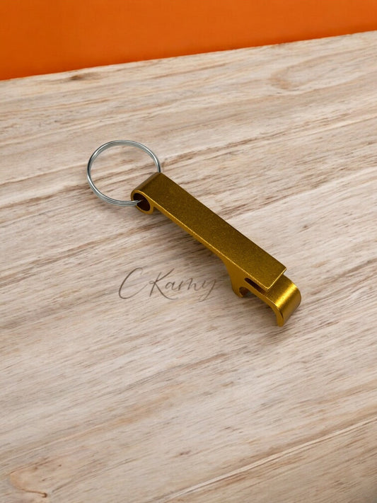 Porte clé décapsuleur jaune