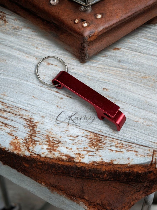 Porte clé décapsuleur rouge