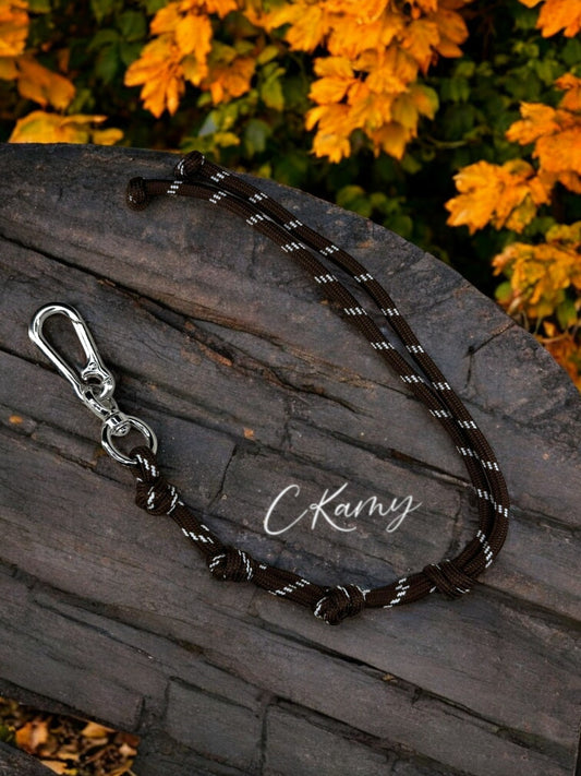 Porte clé lacet multi noeud marron
