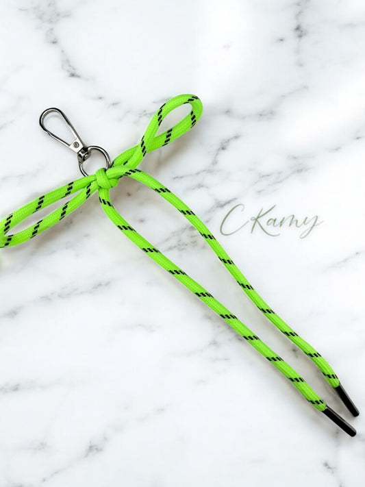 Porte clé lacet noeud vert clair