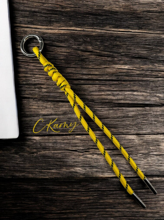 Porte clé lacet noué jaune