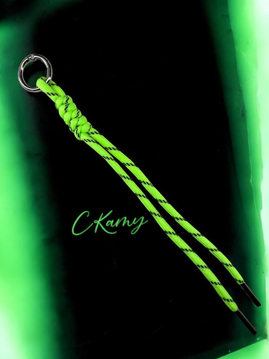 Porte clé lacet noué vert clair