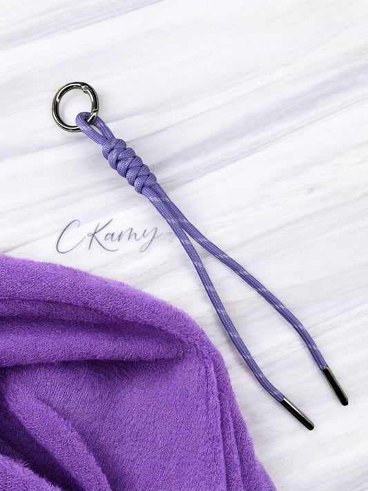 Porte clé lacet noué violet