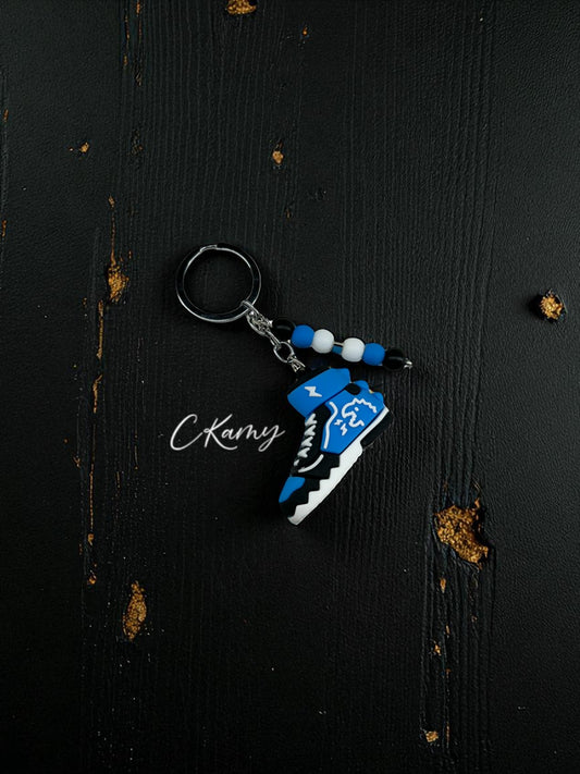 Porte clé personnalisé basket haute bleu