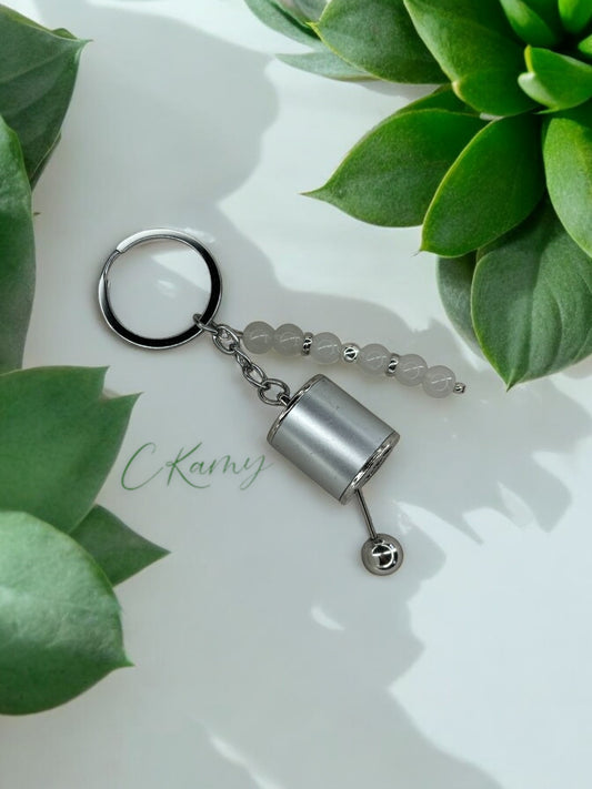 Porte clé personnalisé boîte de vitesse gris