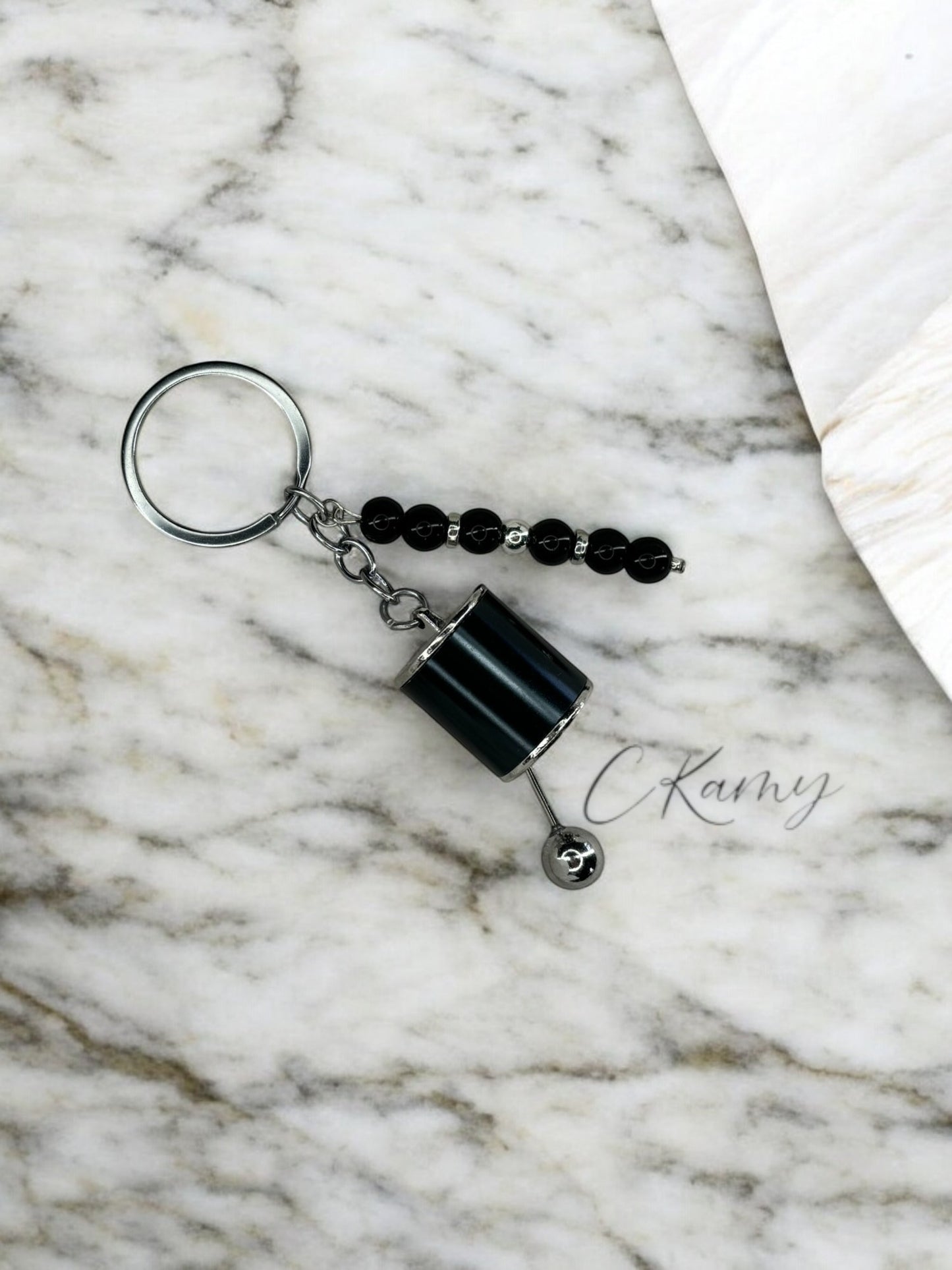 Porte clé personnalisé boîte de vitesse noir