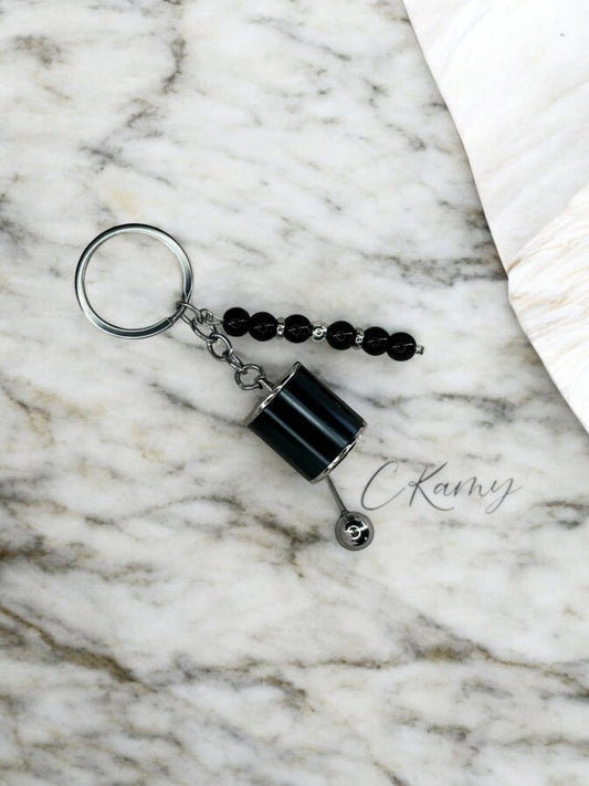Porte clé personnalisé boîte de vitesse noir