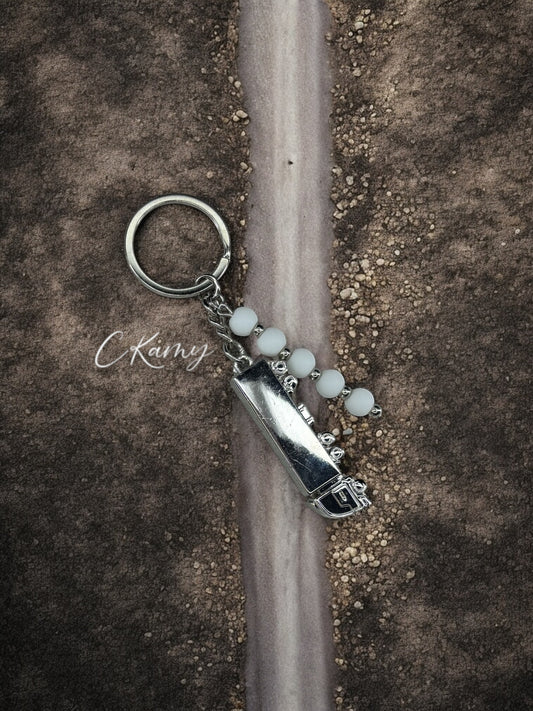 Porte clé personnalisé camion argent