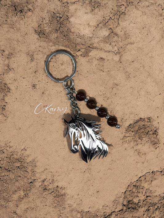 Porte clé personnalisé cheval argent