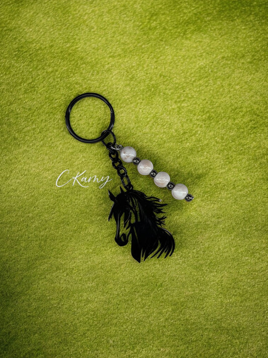Porte clé personnalisé cheval noir