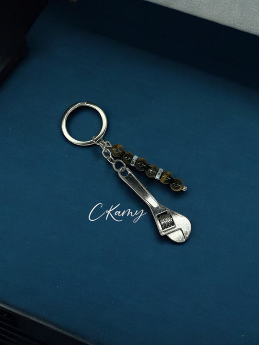 Porte clé personnalisé clé anglaise marron