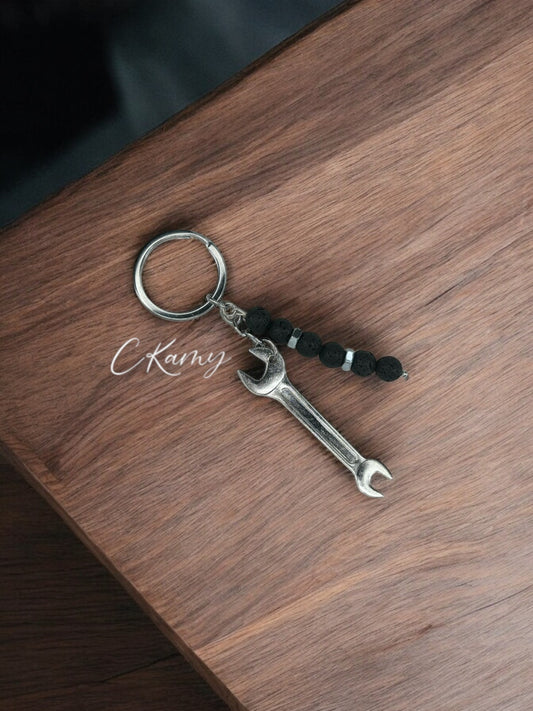 Porte clé personnalisé clé plate noir