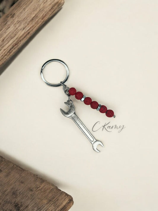 Porte clé personnalisé clé plate rouge