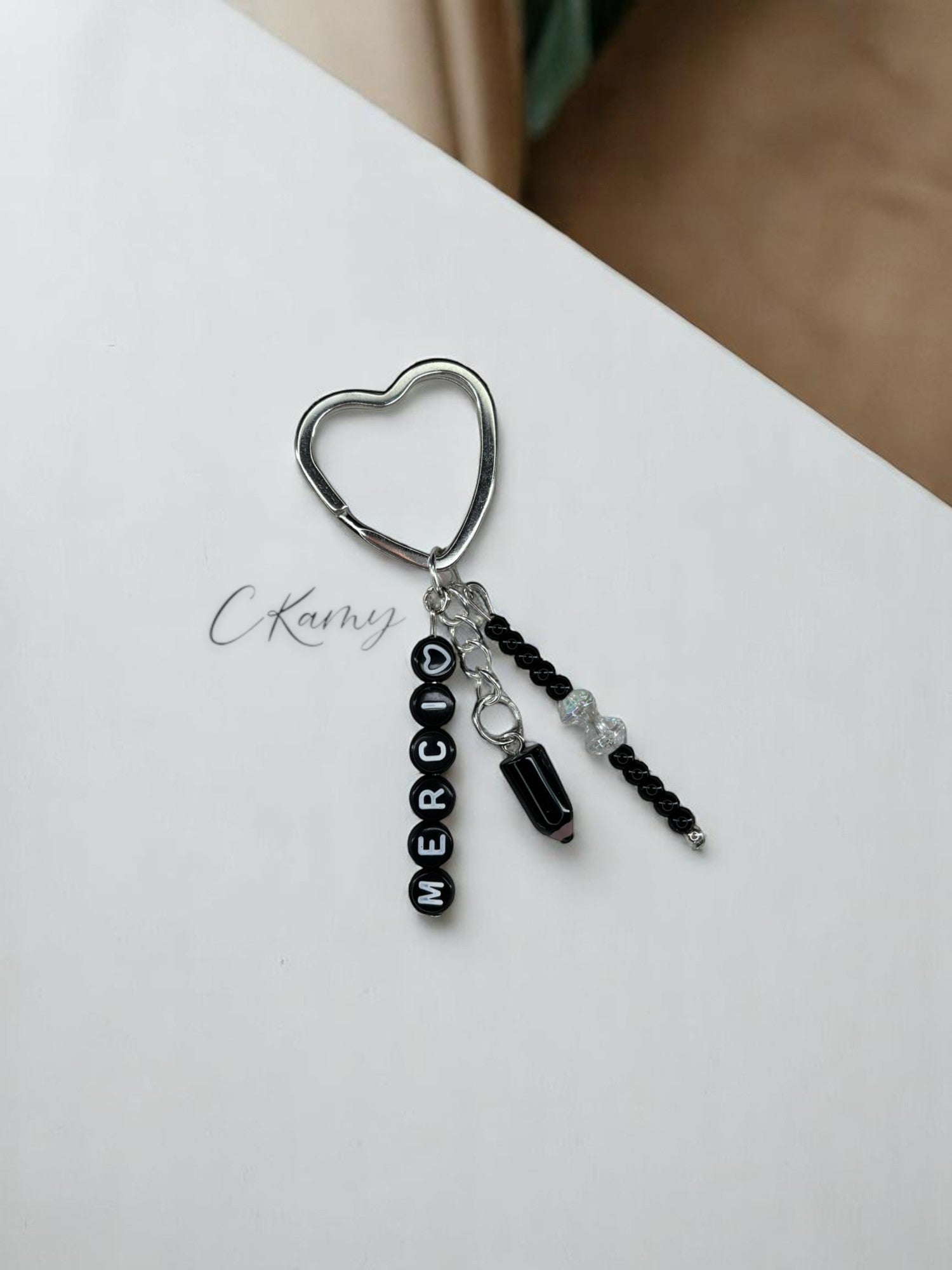 Porte clé personnalisé crayon noir noir