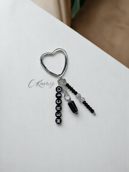 Porte clé personnalisé crayon noir noir