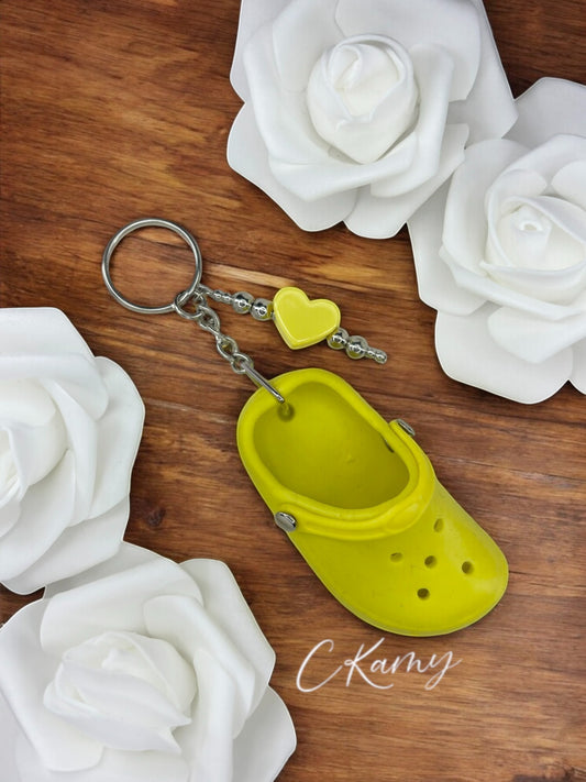Porte clé personnalisé crocs jaune