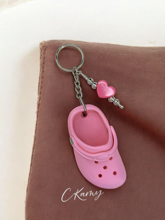 Porte clé personnalisé crocs rose clair