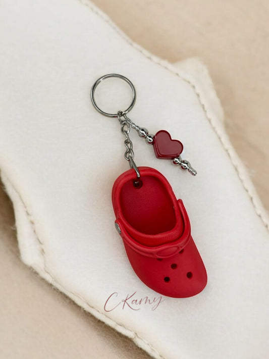 Porte clé personnalisé crocs rouge