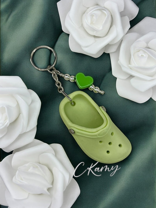 Porte clé personnalisé crocs vert clair