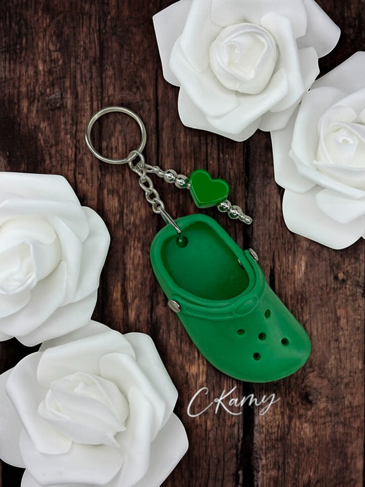 Porte clé personnalisé crocs vert foncé