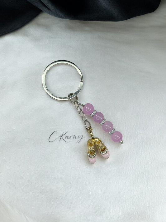 Porte clé personnalisé demi pointe violet