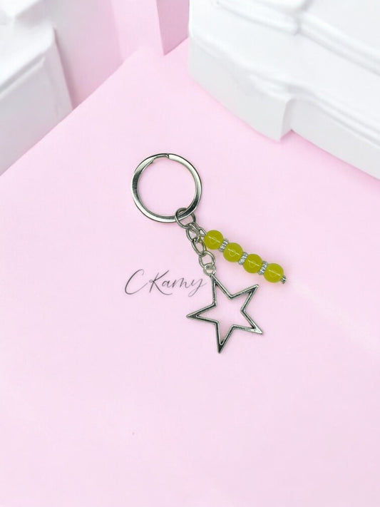 Porte clé personnalisé étoile jaune