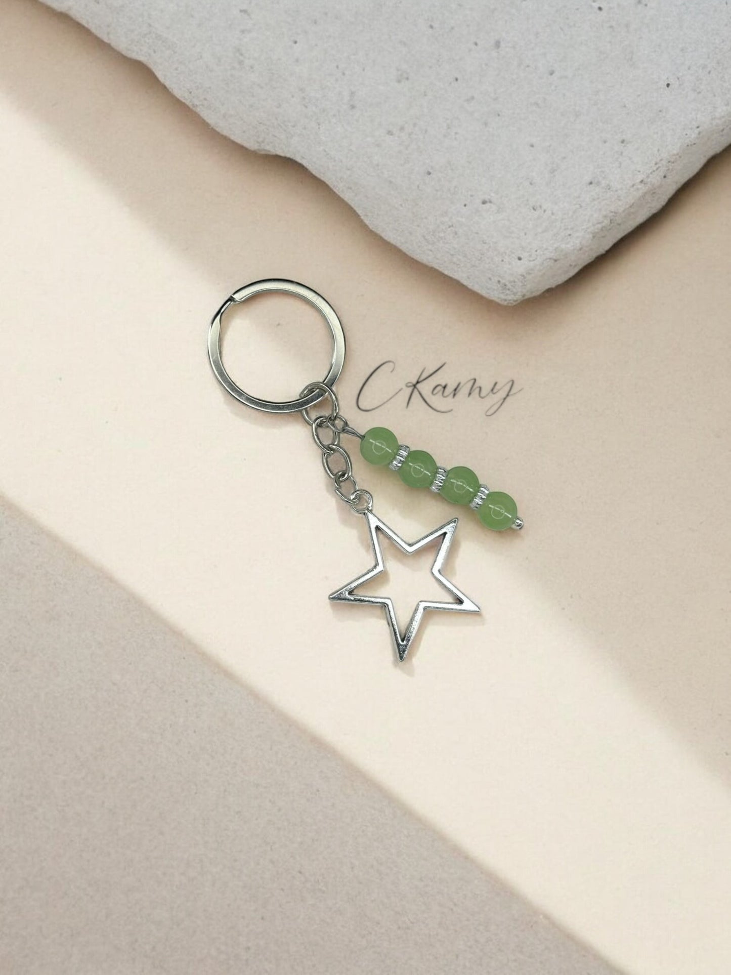 Porte clé personnalisé étoile vert