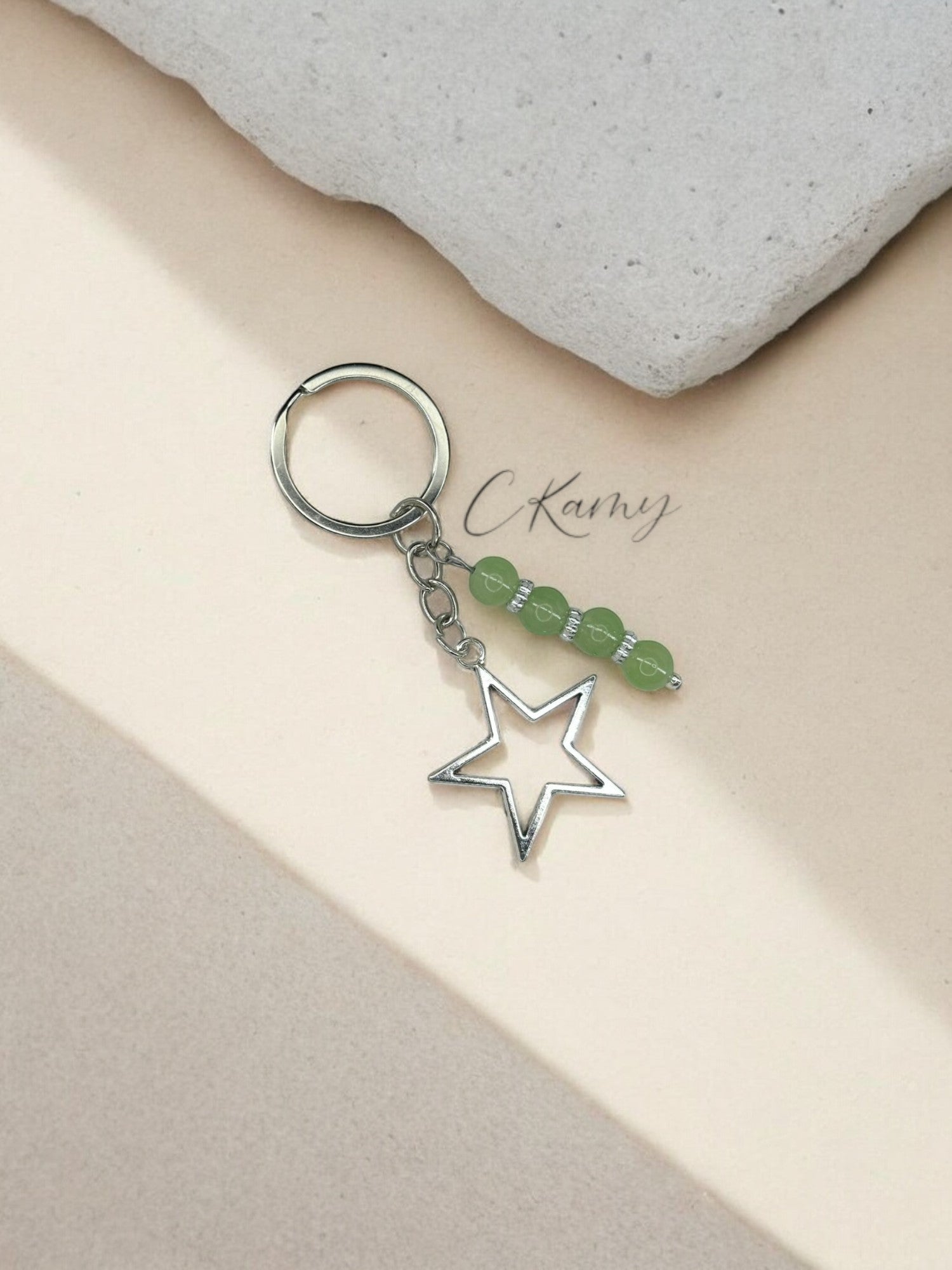 Porte clé personnalisé étoile vert