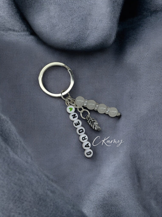 Porte clé personnalisé feuille blanc